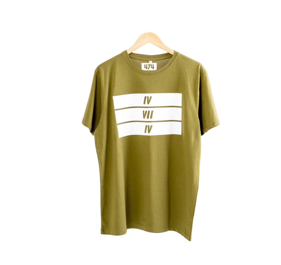 3 Bars Army Green T-Shirt
