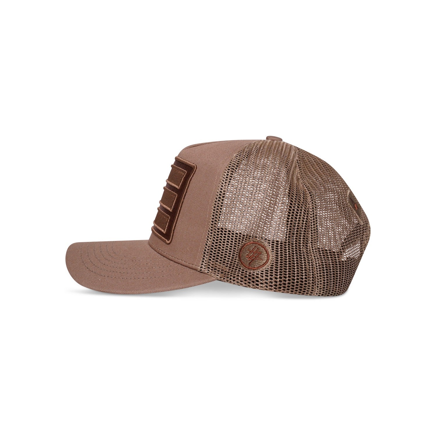 474 Bars Embroidered Trucker Cap Red Label - Beige Brown