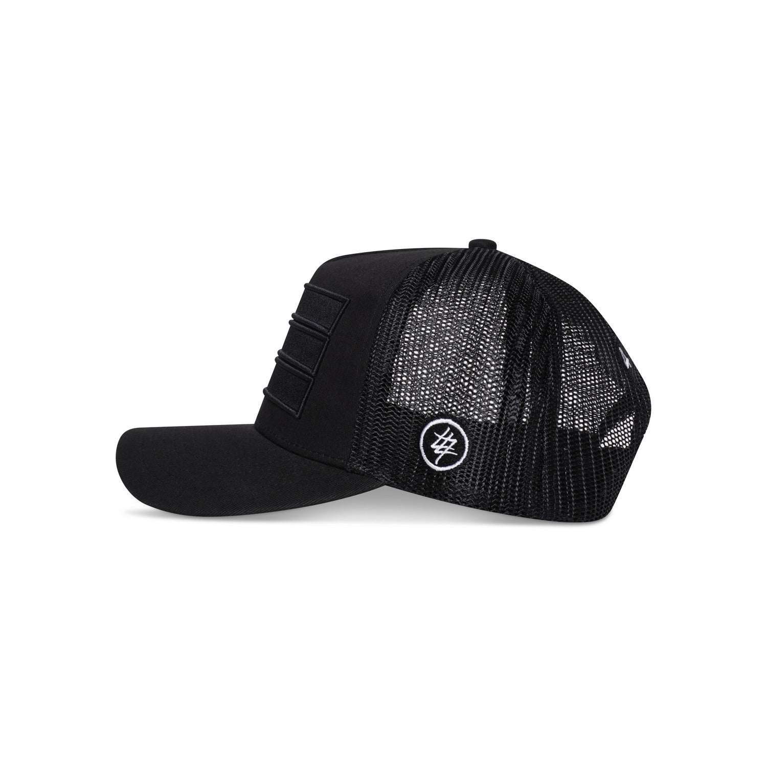 474 Black 3 Bars Trucker Cap Red Label