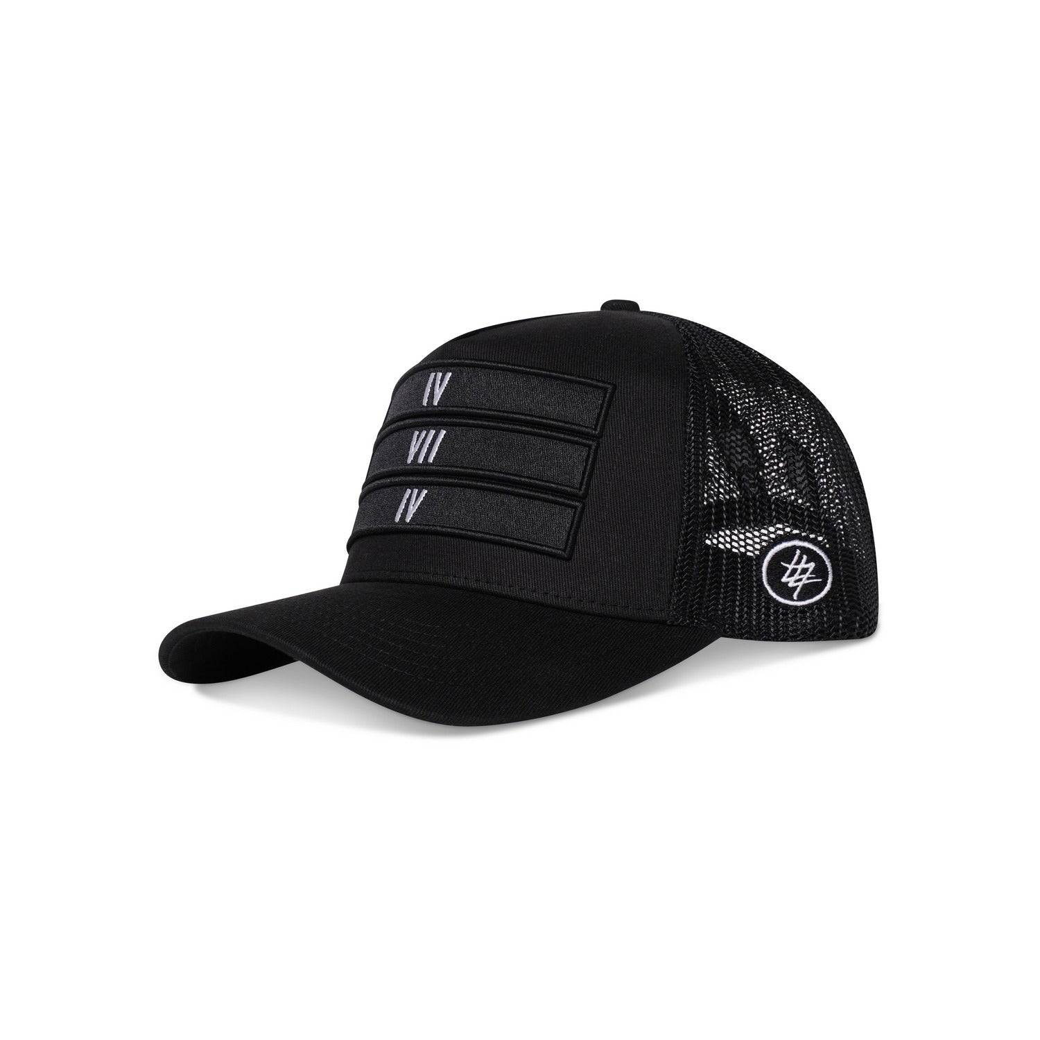 474 Black 3 Bars Trucker Cap Red Label