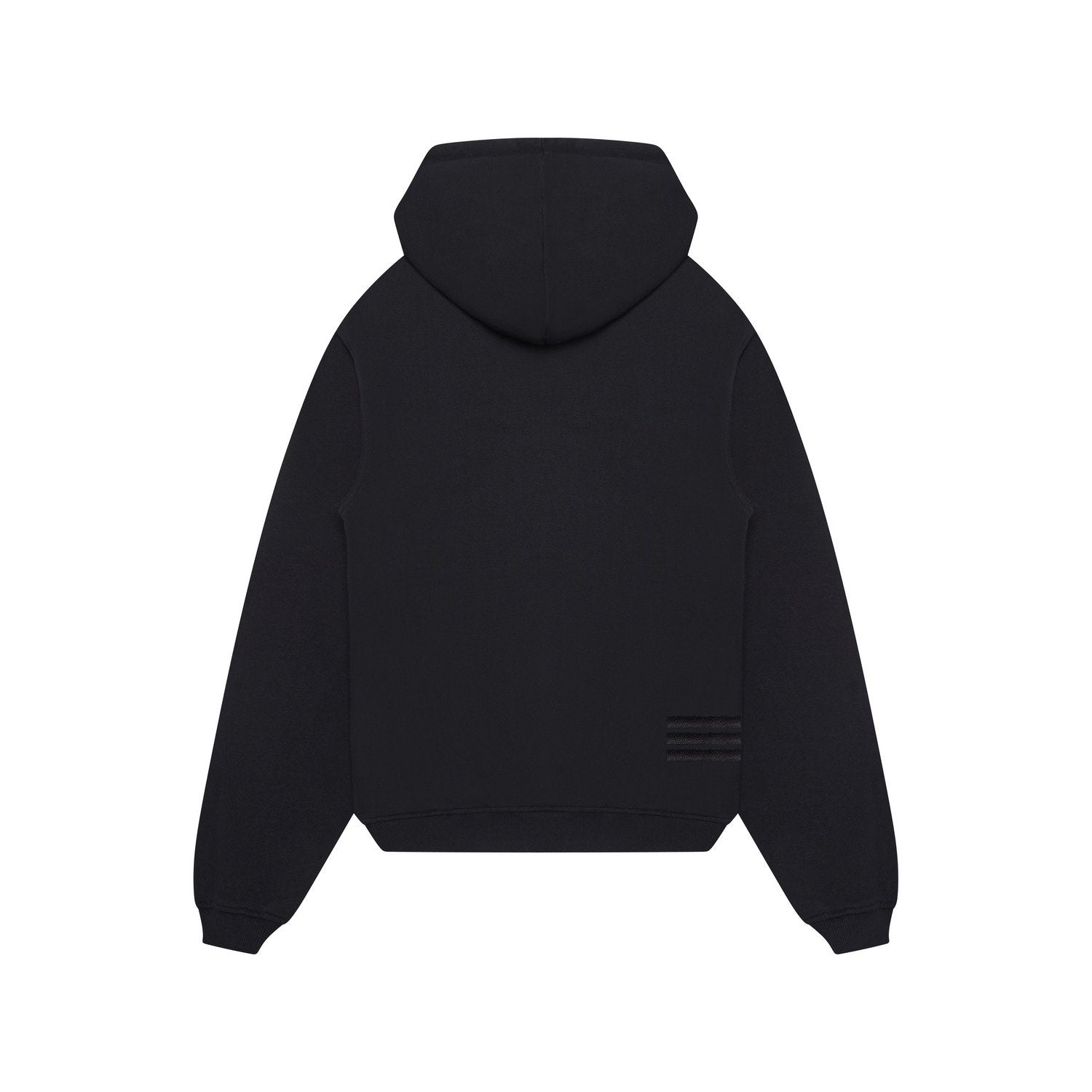 Organic Cotton Black And White 3 Bars Hoodie - Black