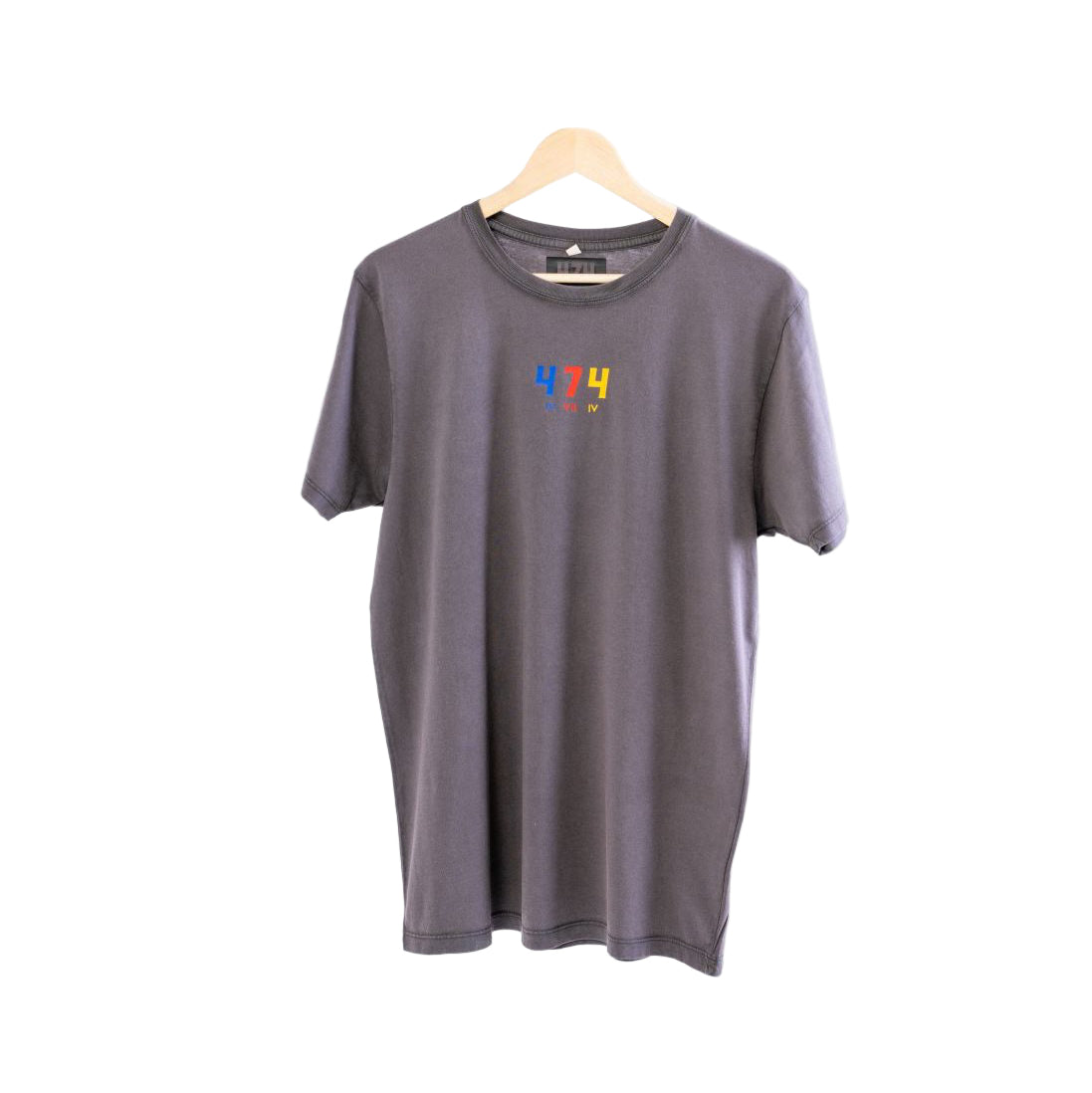 Multi Colour Print Dusty Grey T-Shirt