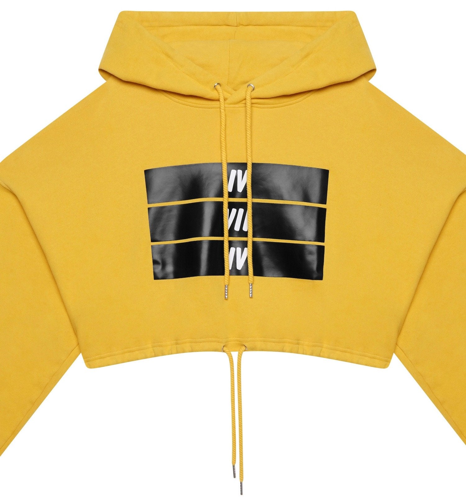 Organic Oversized Cropped Hoodie - Mustard Yellow