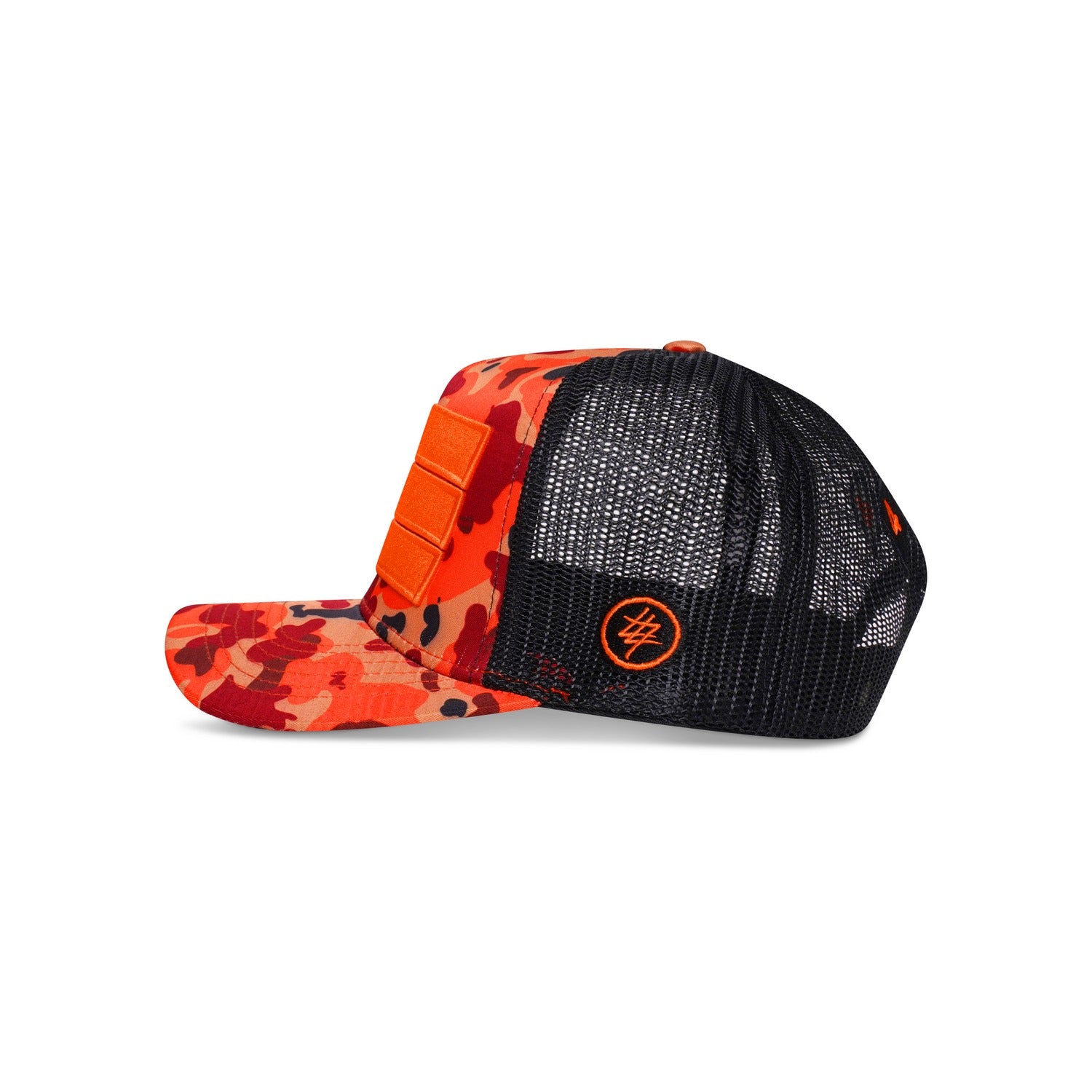 Orange Camo 474 3 Bars Trucker