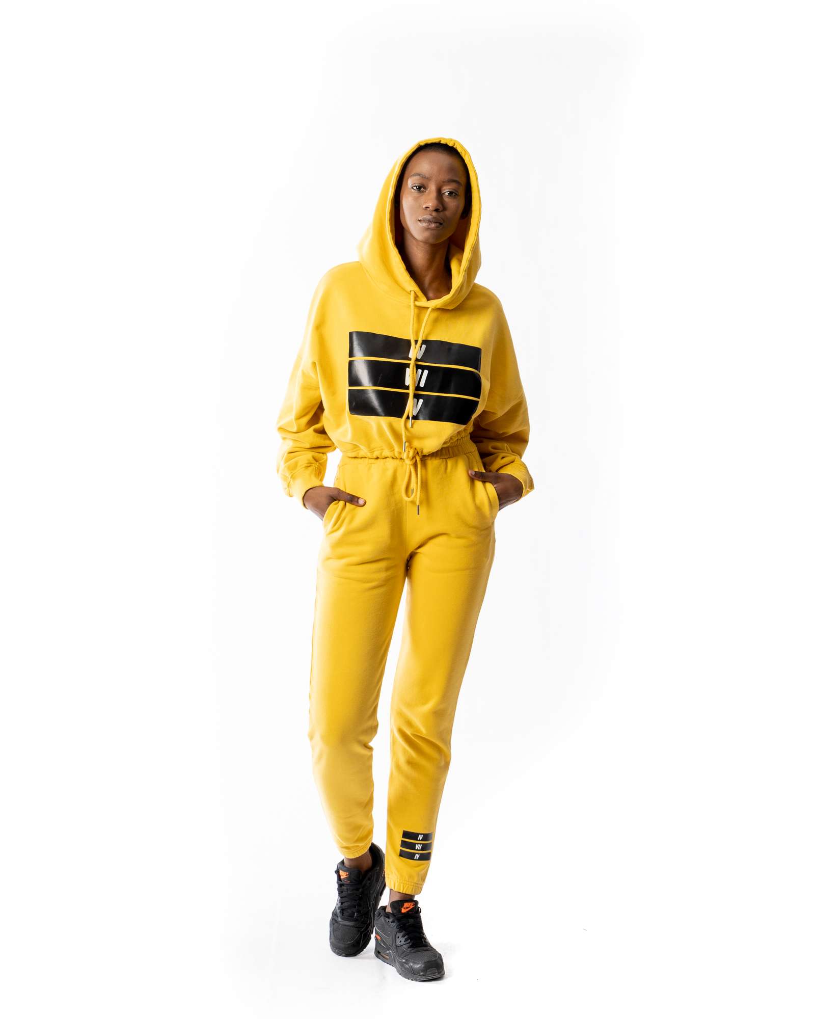 Organic Fitted Tracksuit Bottoms - Mustard Yellow