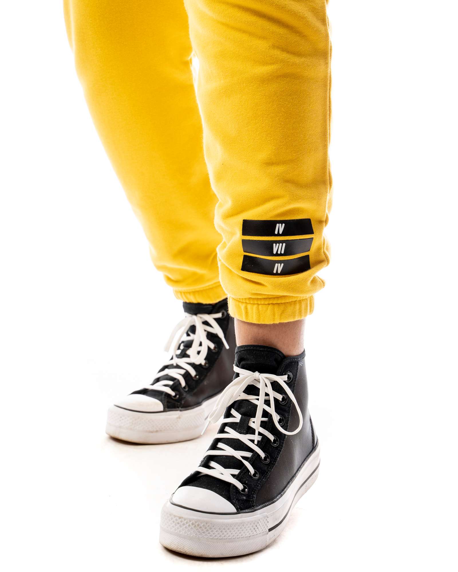Organic Fitted Tracksuit Bottoms - Mustard Yellow