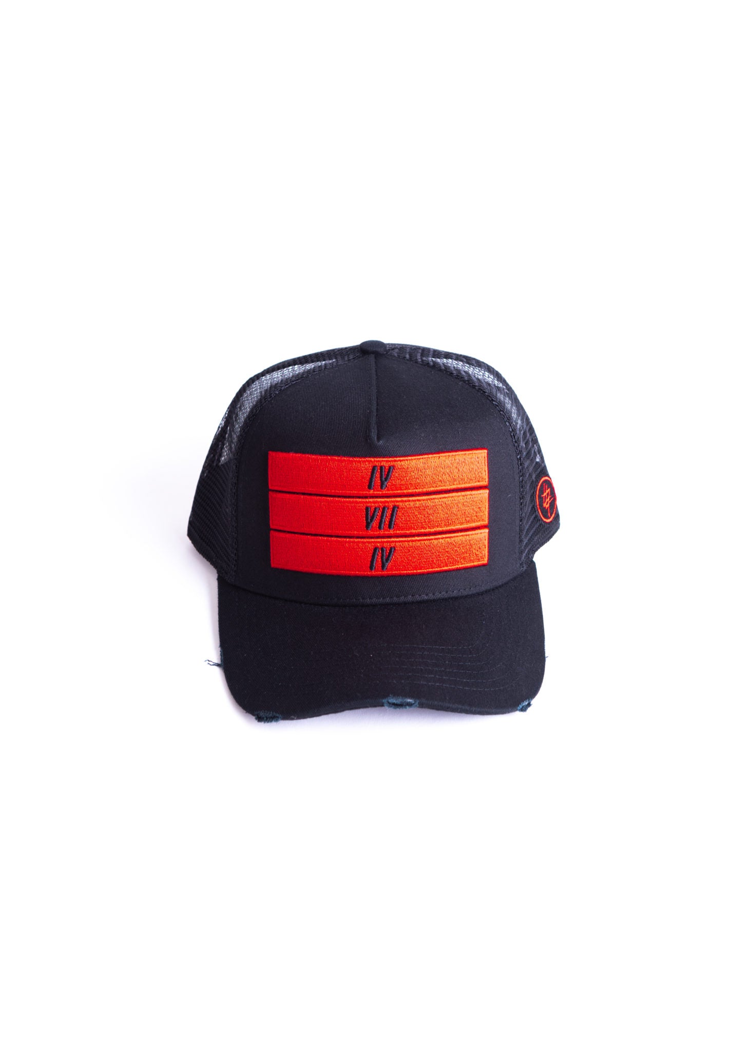 Black 474 Red 3 Bars Trucker Cap