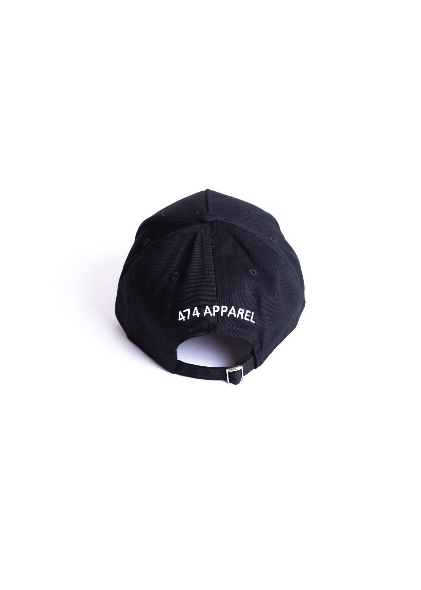 Black 474 White 3 Bars Baseball Cap