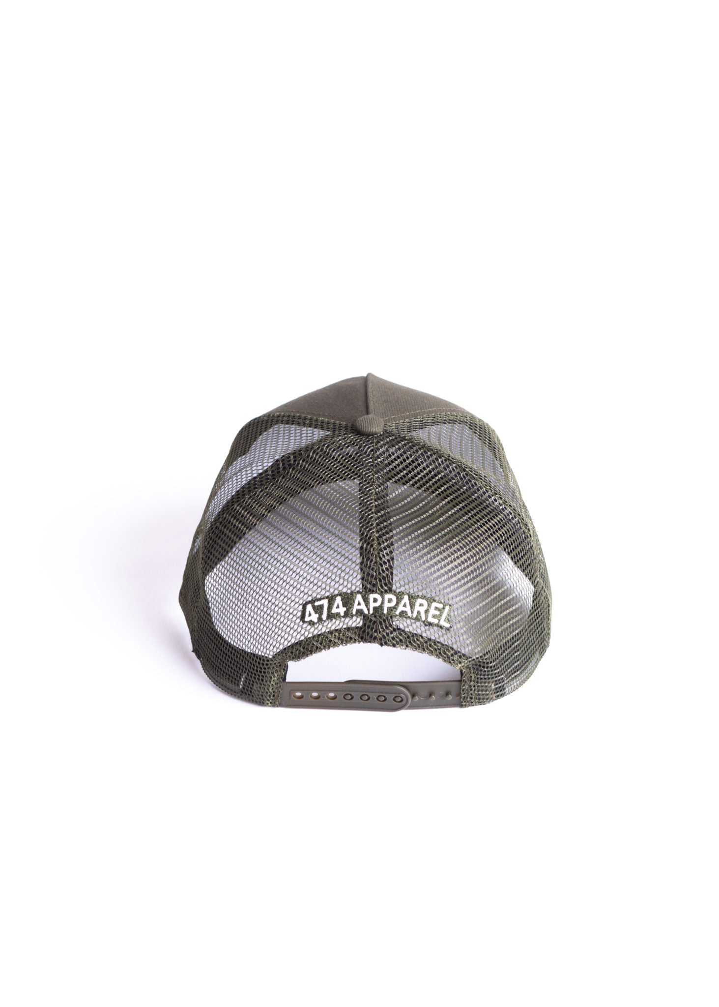 Army Green 474 3 Bars Trucker Cap