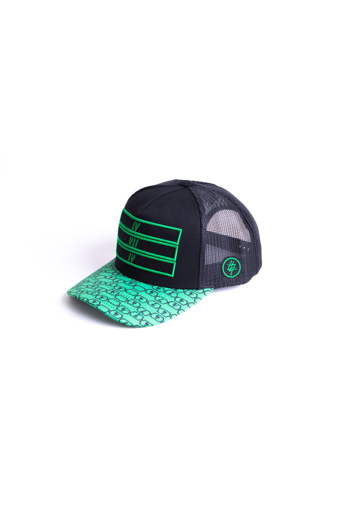Green and Black 474 pattern Trucker Cap