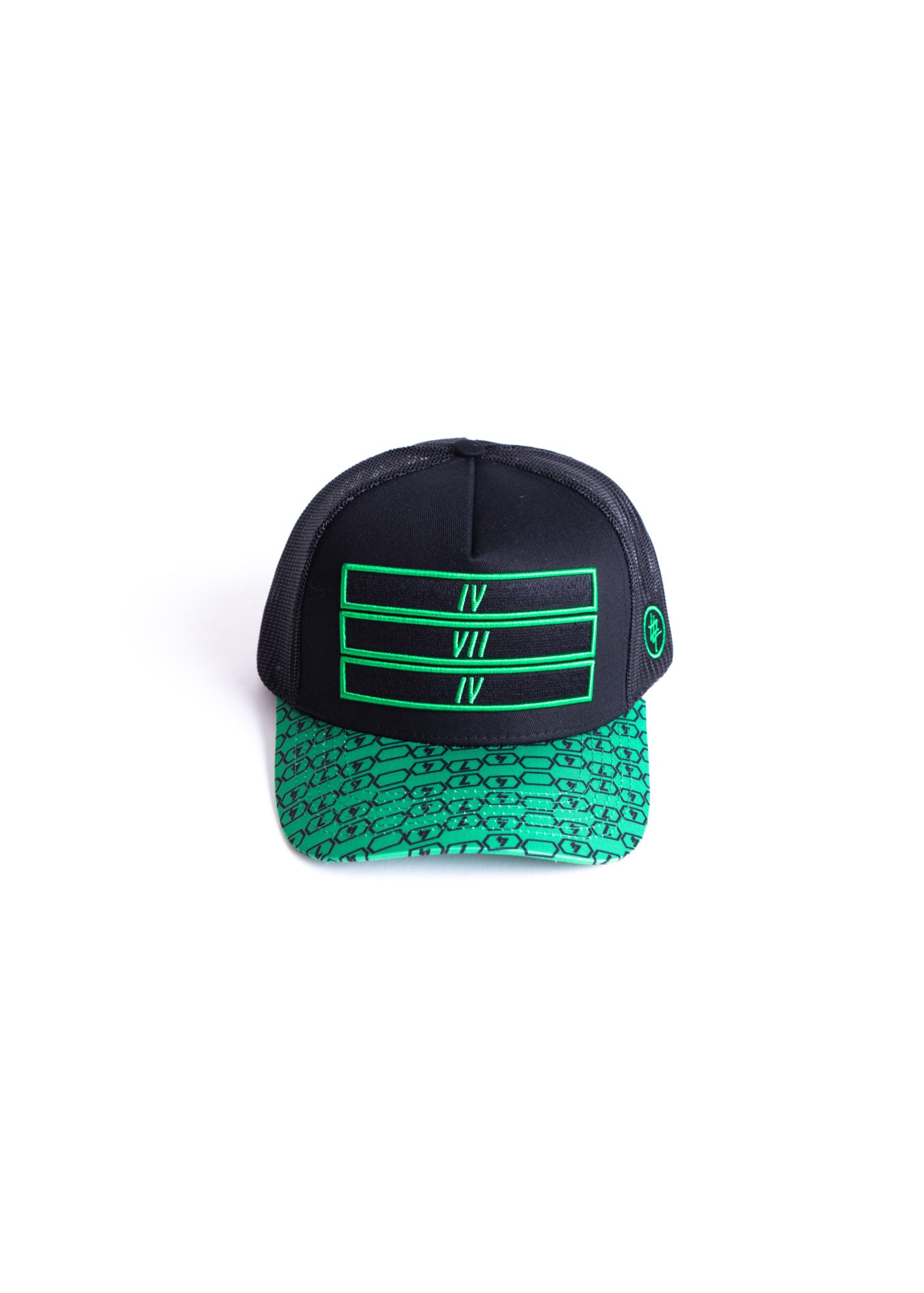 Green and Black 474 pattern Trucker Cap
