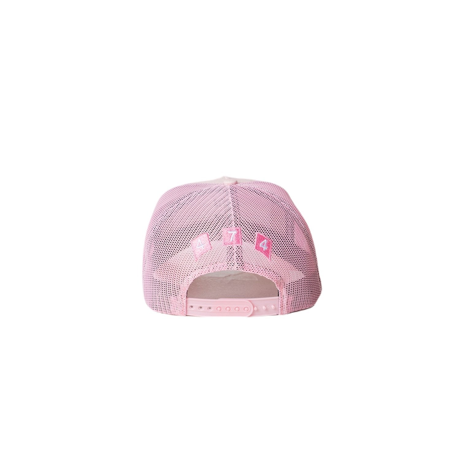 474 Pink Distressed Mesh Trucker Caps