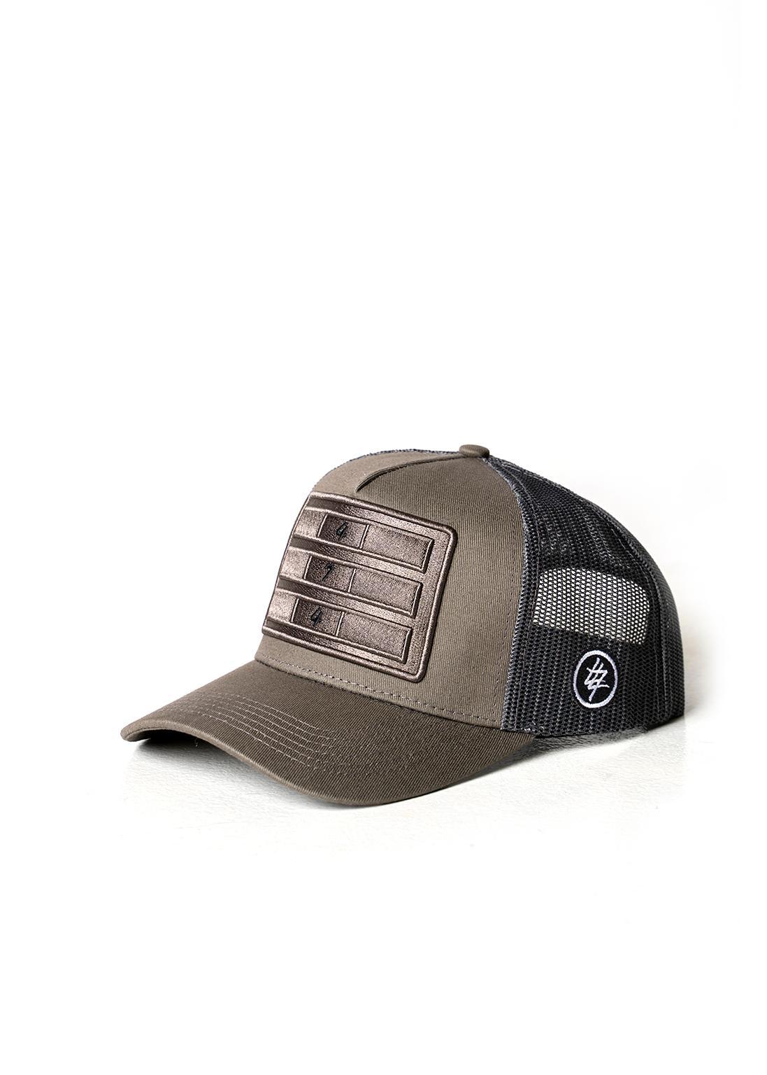 Stone Grey Distressed Mesh Trucker