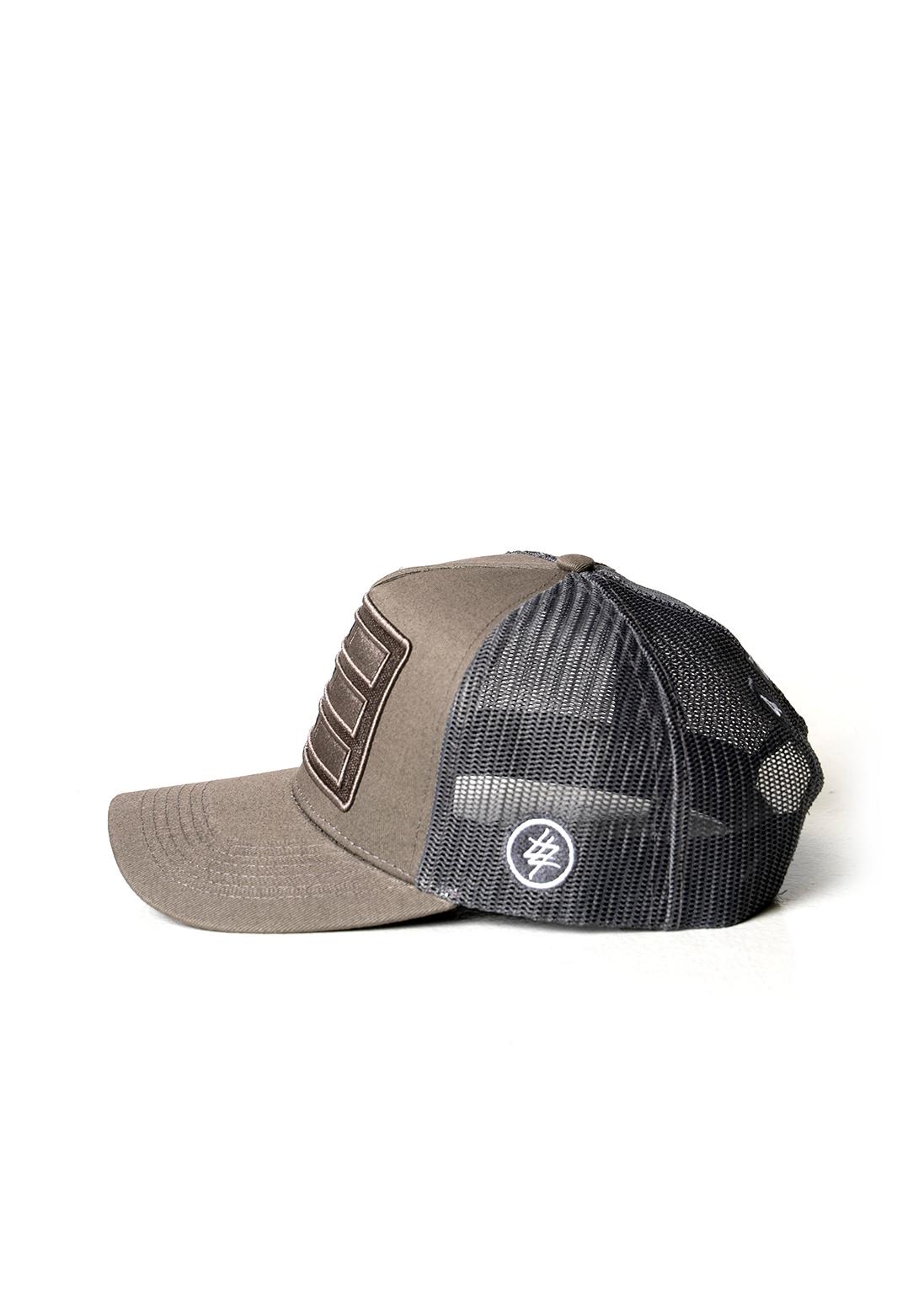 Stone Grey Distressed Mesh Trucker
