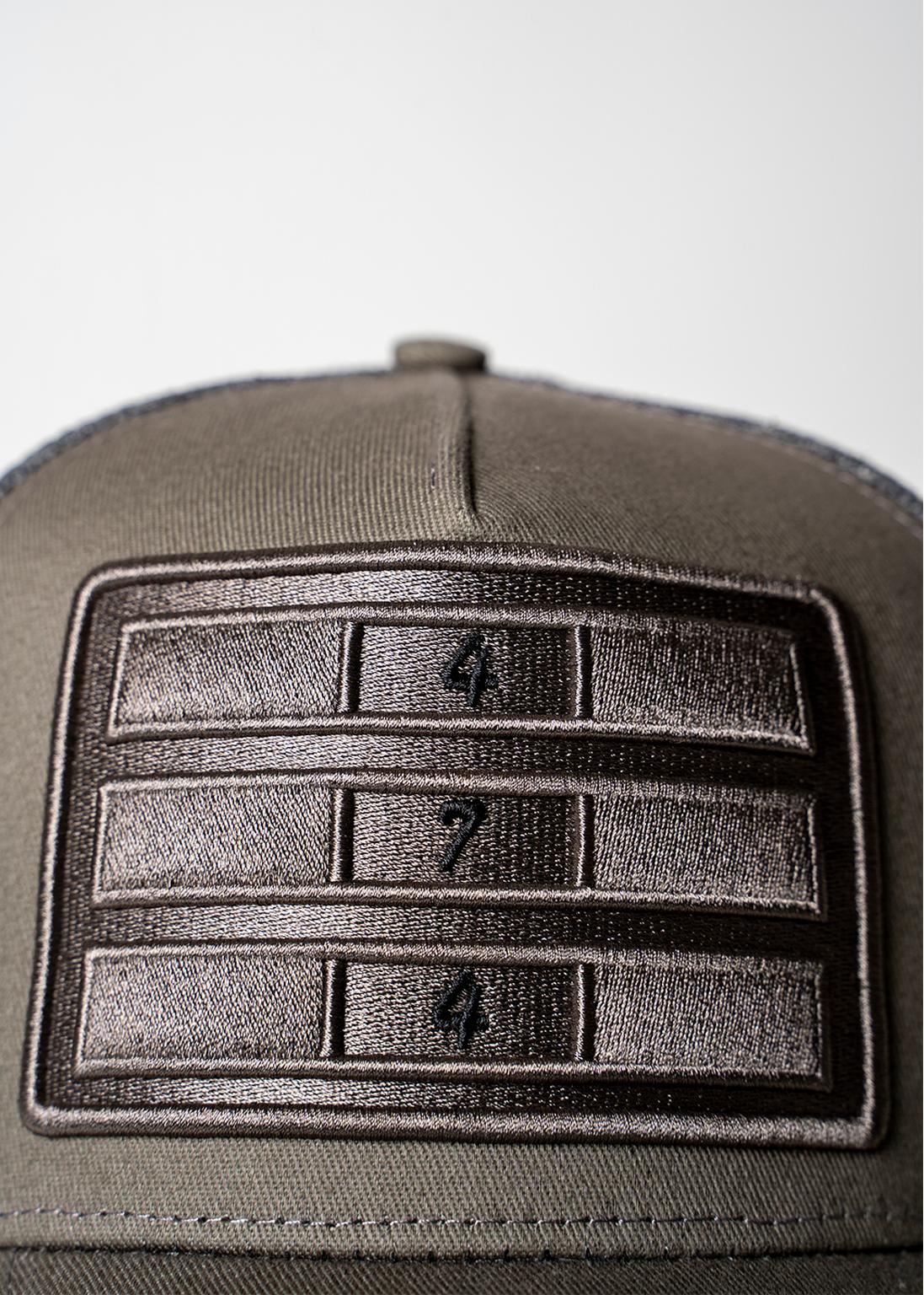Stone Grey Distressed Mesh Trucker