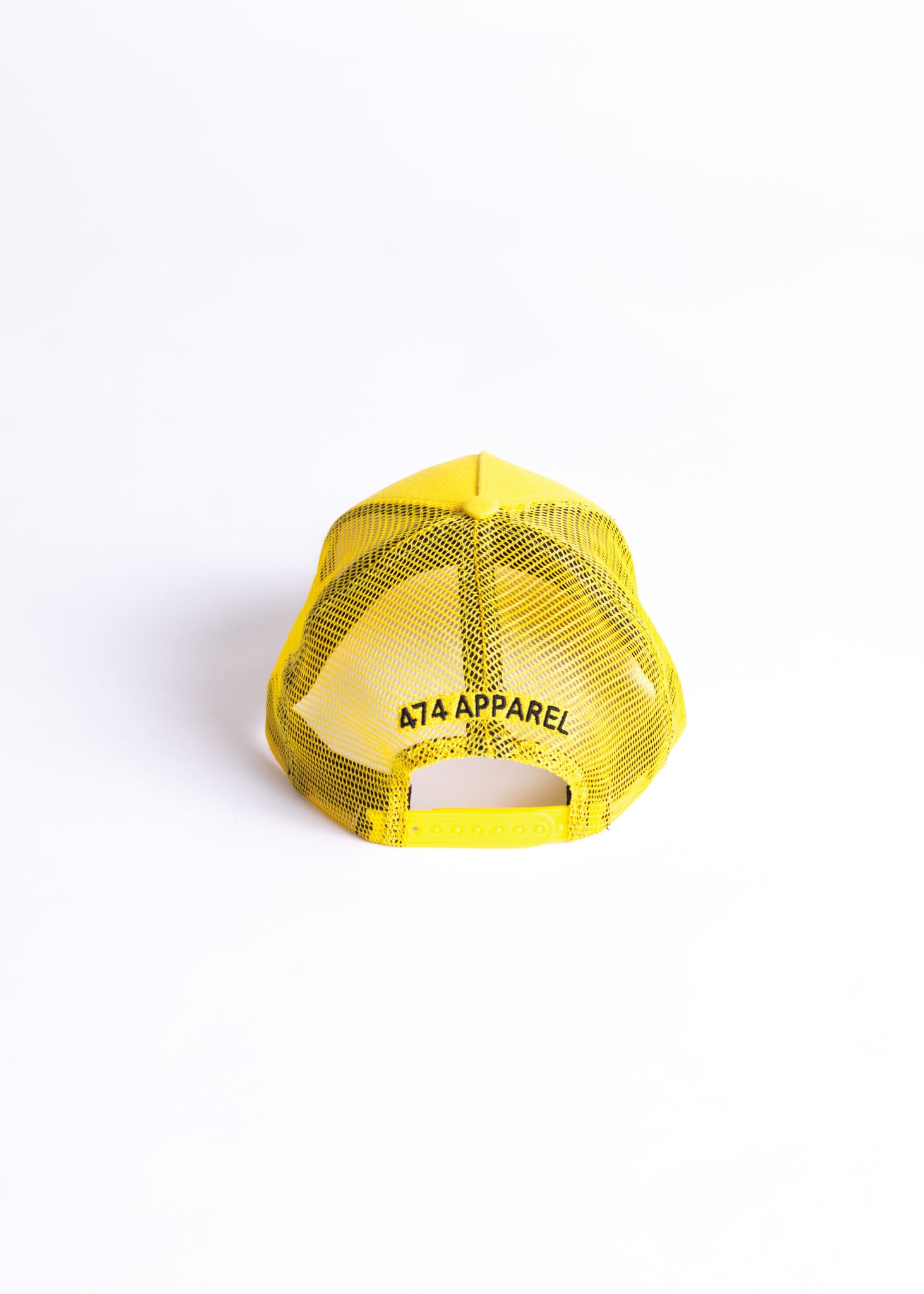 Limited Edition 474 Black 3 Bars Trucker Cap - Yellow