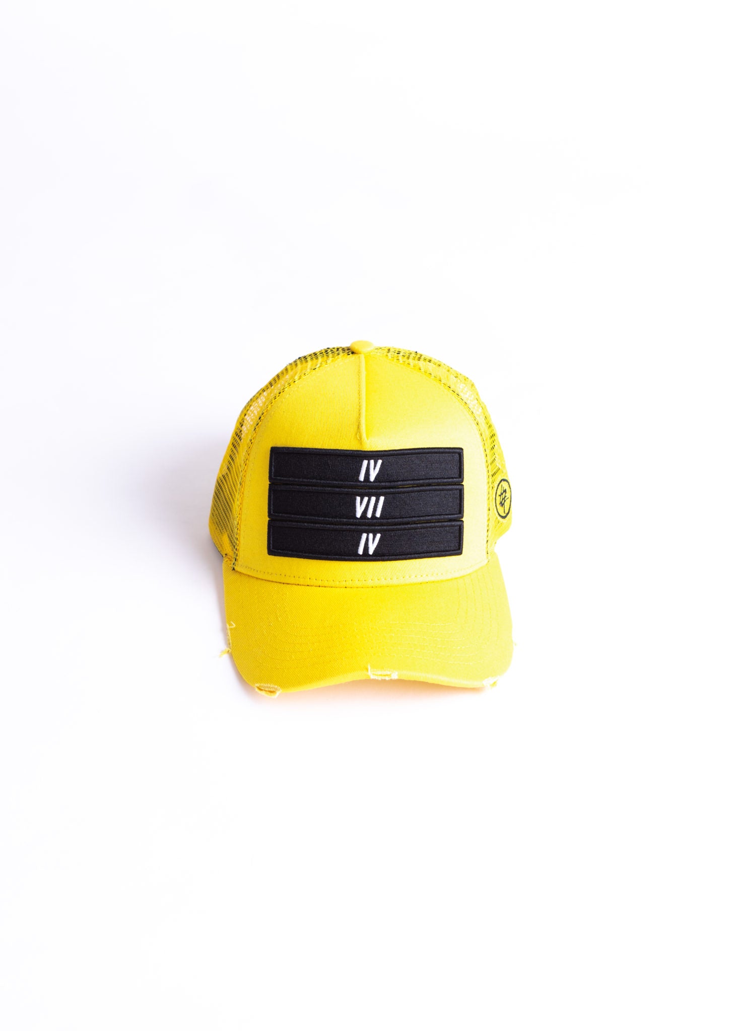 Limited Edition 474 Black 3 Bars Trucker Cap - Yellow
