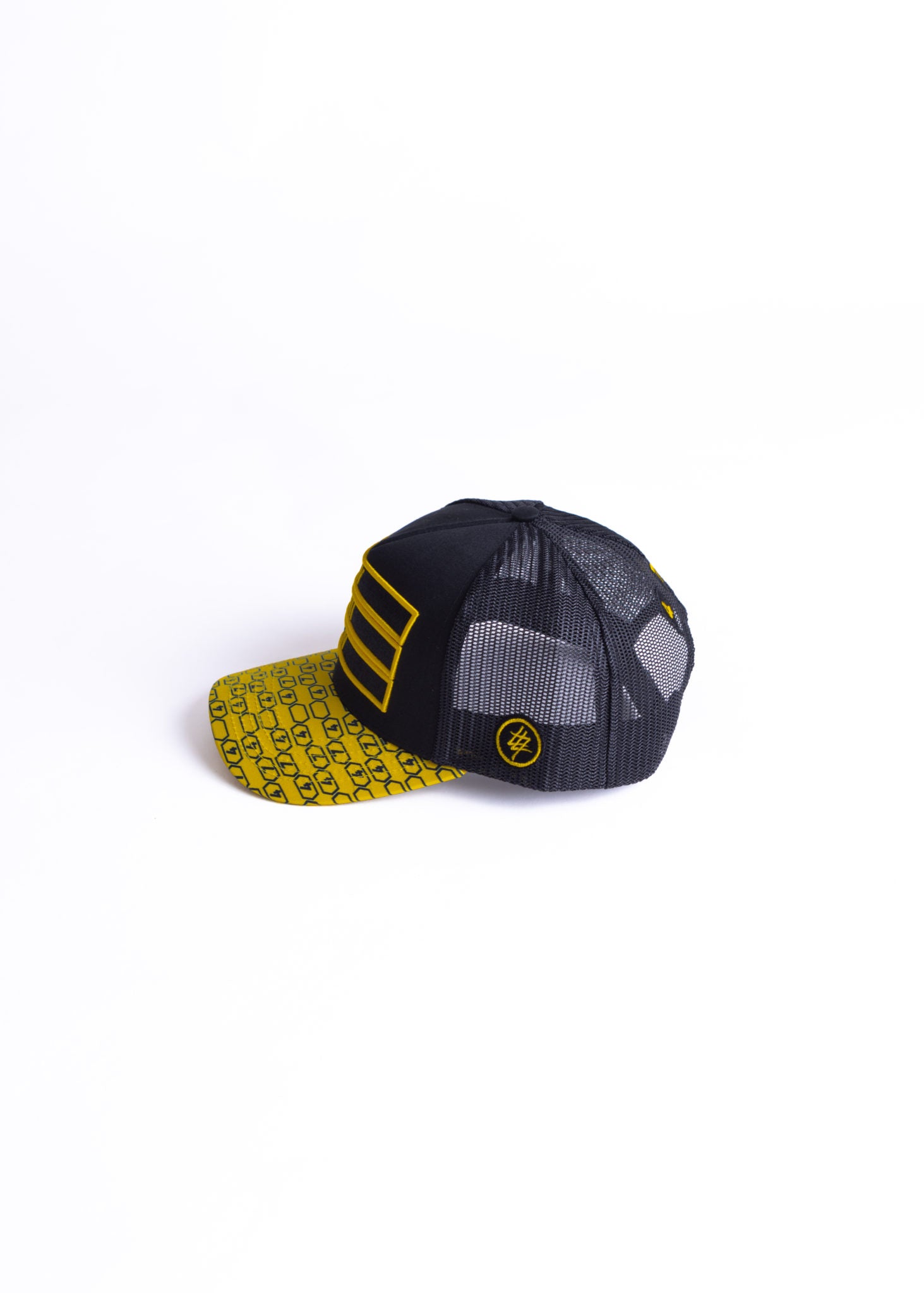 Yellow and Black 474 pattern Trucker Cap